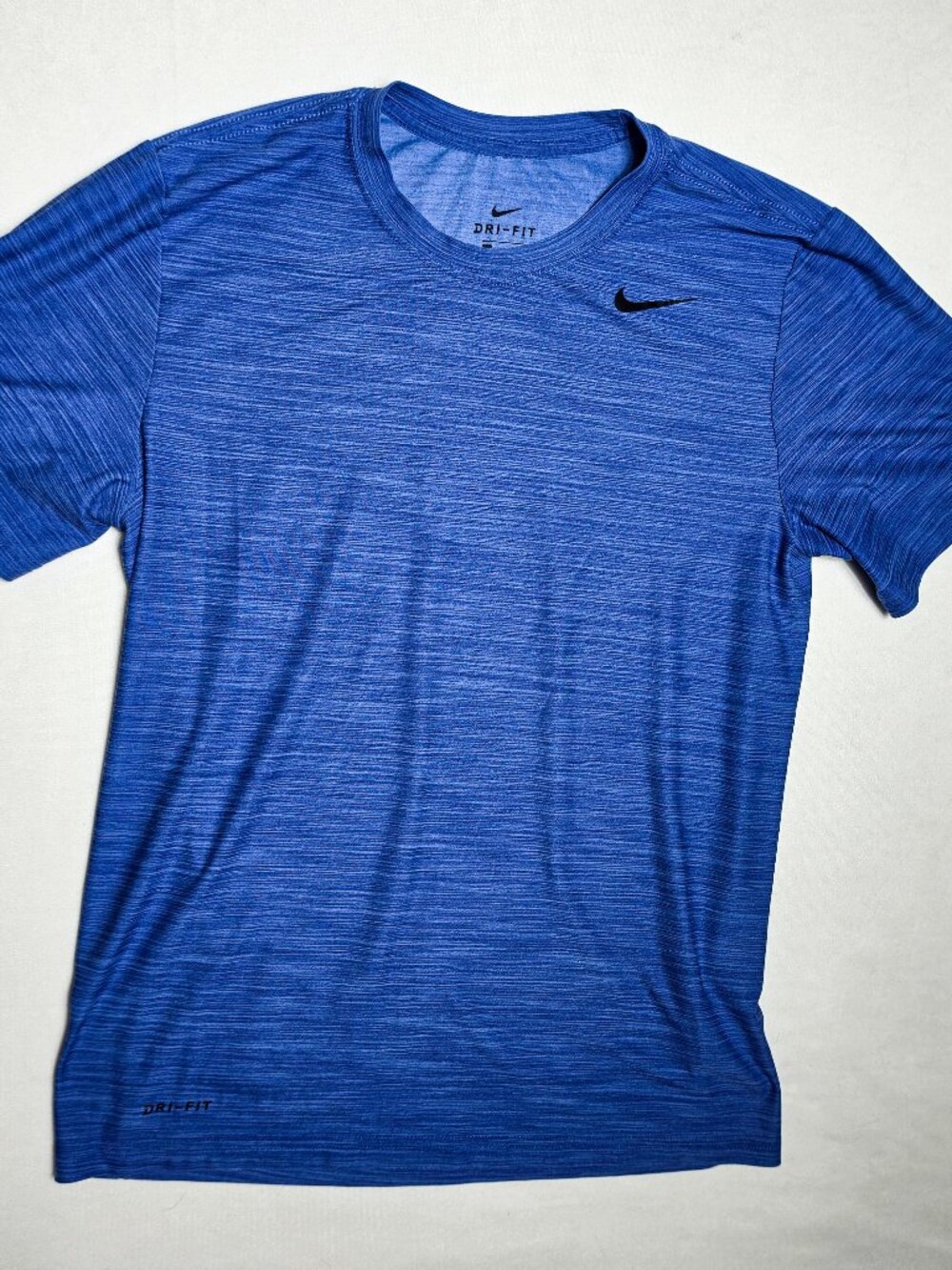 Small Nike Dri fit mens shirt short sleeve training blue heathered athletic tea